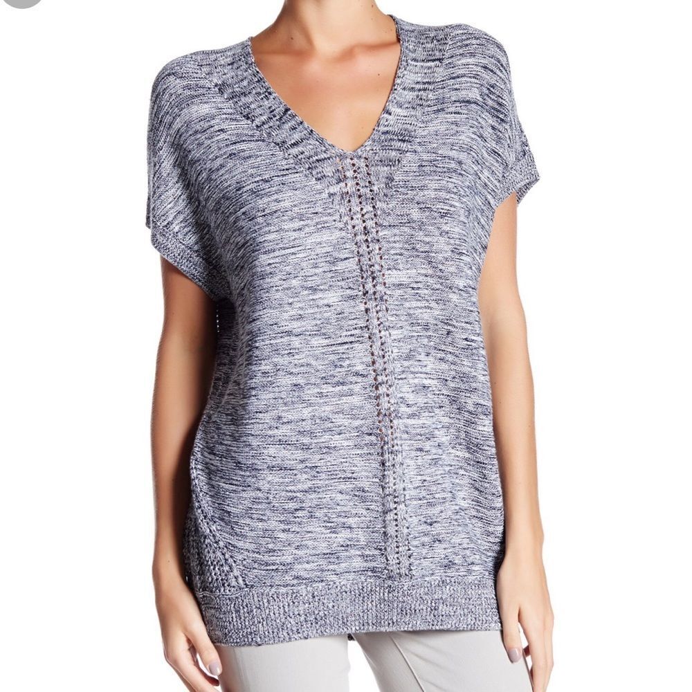 Vince marled v-neck cap sleeve sweater S
